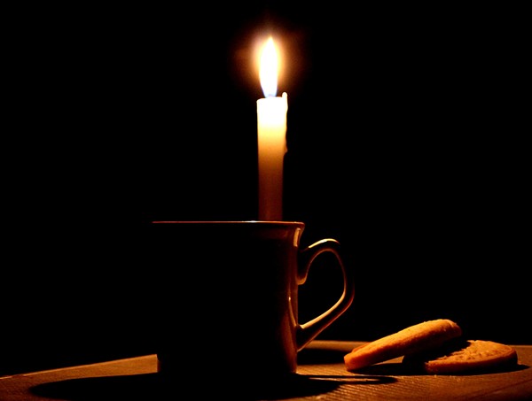 a night with a candle..