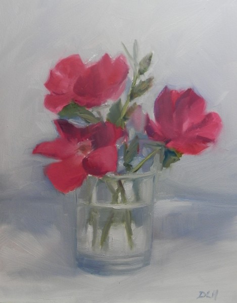 Red Roses in a Glass