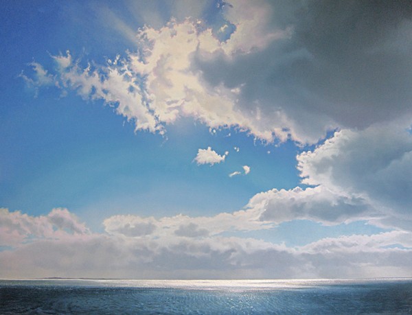 Ocean With Clouds In Backlight
