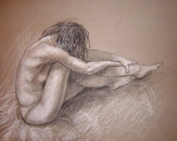 Sitting nude