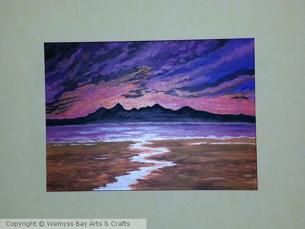 Sunset over Arran from Seamill beach