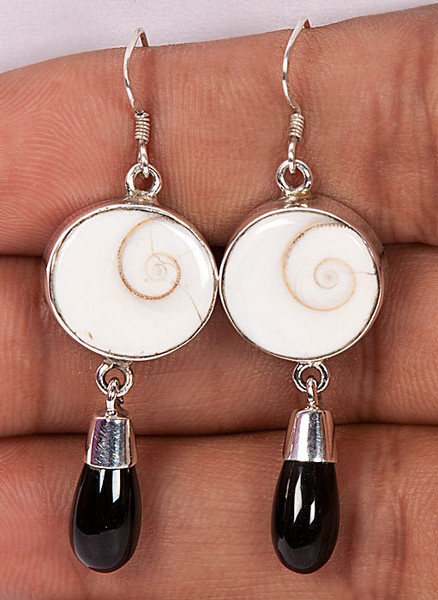 925 Sterling Silver Shiva Eye Stone Earring Set