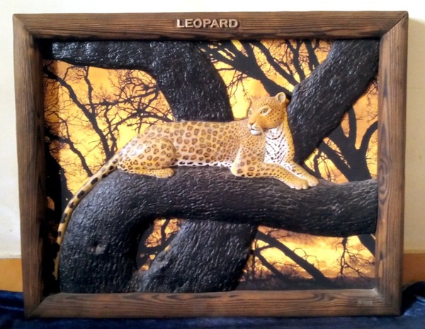 noon desire Leopard wooden frame