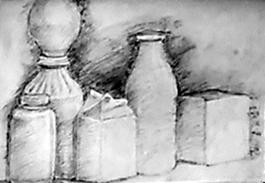 Milk Still Life Drawing