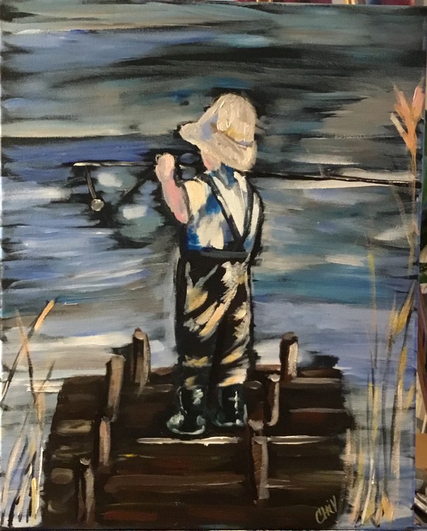 Little boy gone fishin