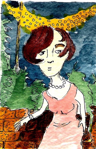 Lady at an out door party