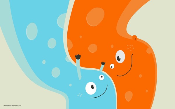 Smiling Fire and Ice Creatures