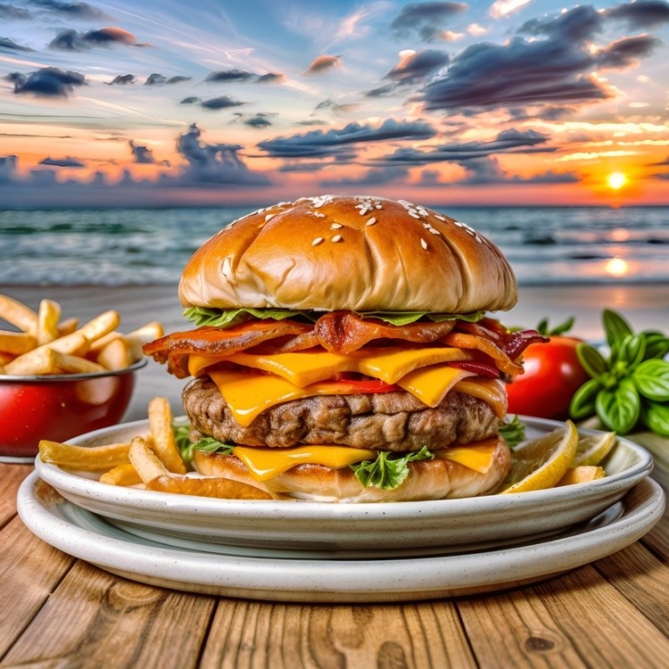 A delicious burger