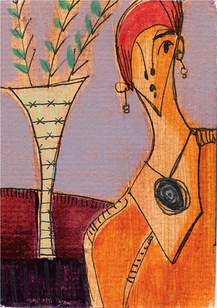 Lady With A Vase - ACEO - SOLD