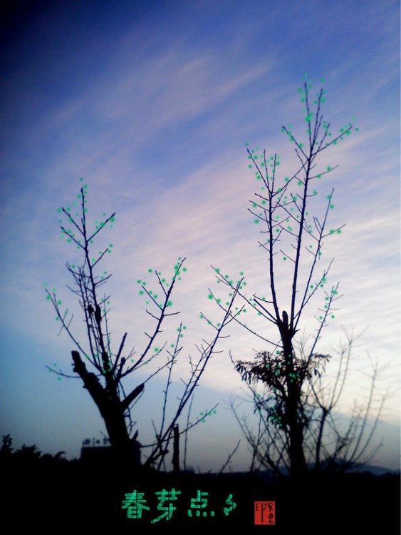 Green Droplets in Spring