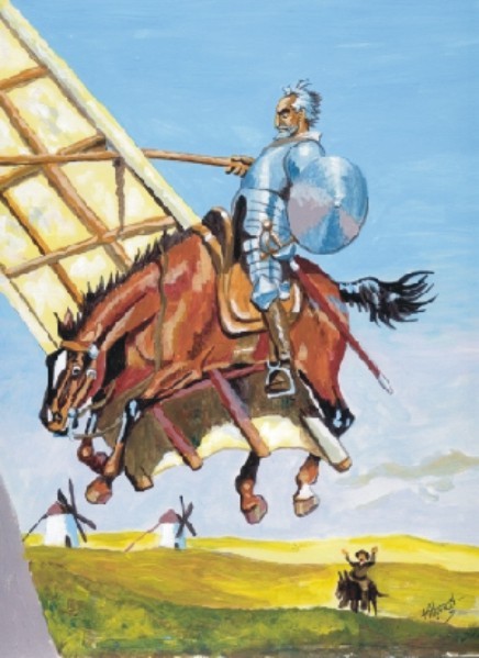 Don Quijote y los molinos de viento by higinio alguacil | ArtWanted.com