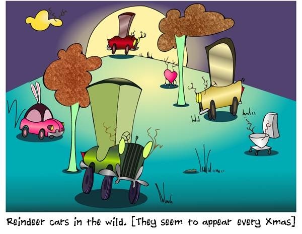 Free Range Reindeer Cars