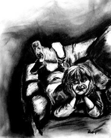 angie foreshortened/charcoal