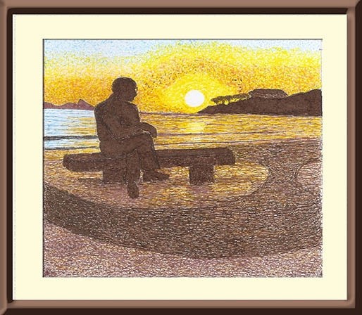 O poeta ao pôr do sol