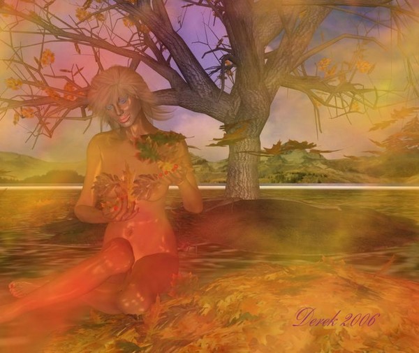 Woman with Leaves