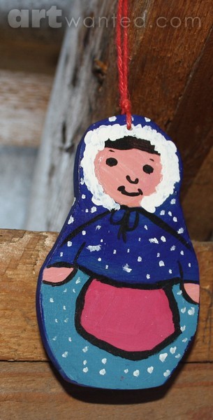 Winter Matryoshka wall hanger