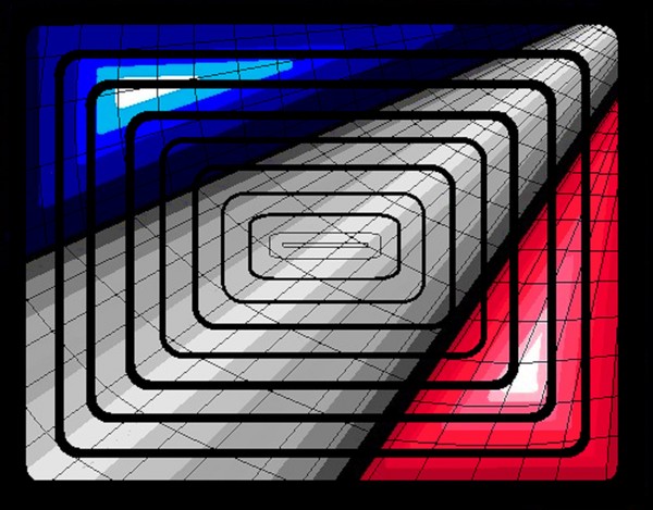 Red and Blue with some grey
