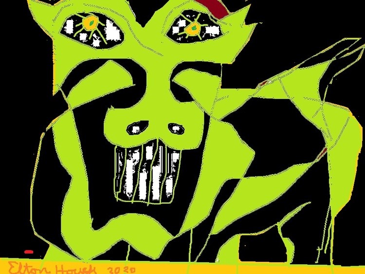release the HELL BEAST,,(c) 2020..elton houck...digital..END TIME WARNING..art