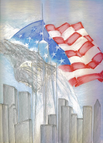 Jesus and the Eagle over N.Y.