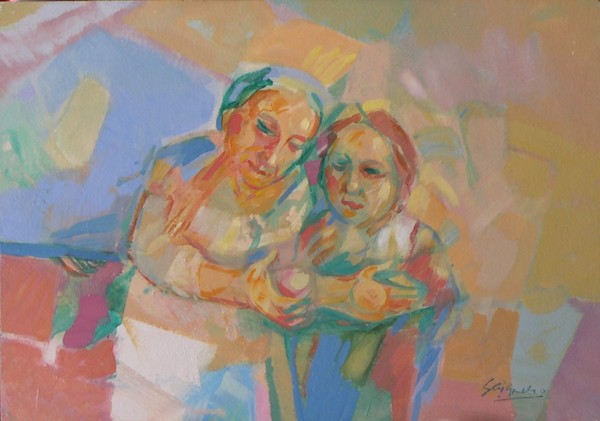 Grandmother and granddaughter