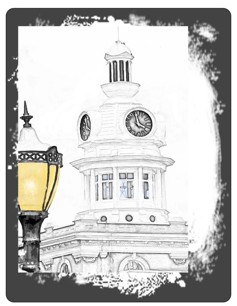 Old lamp light on the square