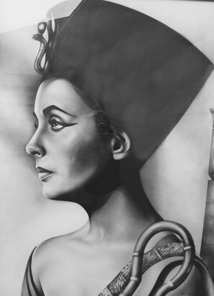 Liz Taylor as Cleopatra Graphite 30x40
