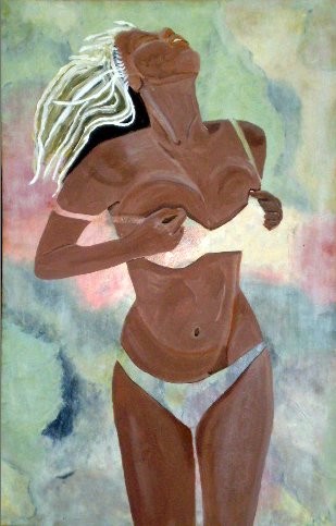 Woman running on the beach