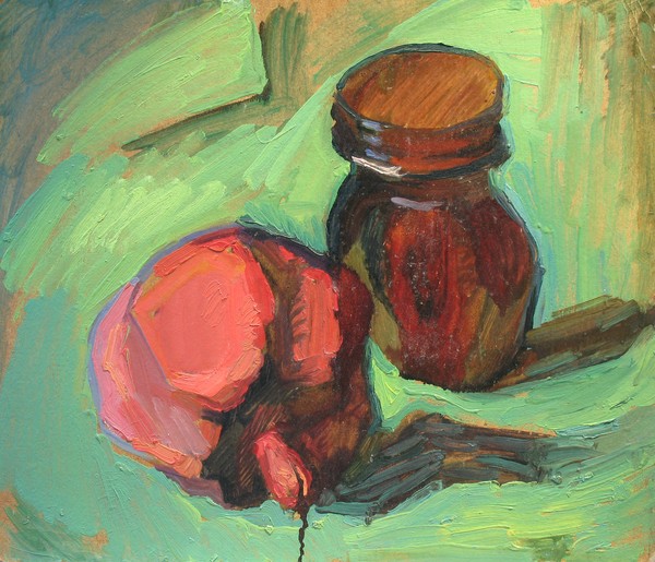 Still Life with Fruit of Pomegranat and Glass 1980