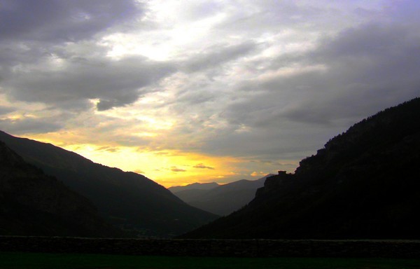 Light behind the mountains.