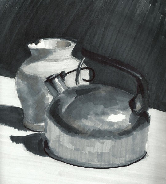 Still Life: Pot and Kettle