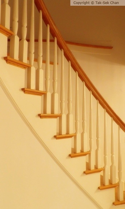 Staircase, Weston, MA, USA 11-24-2022 