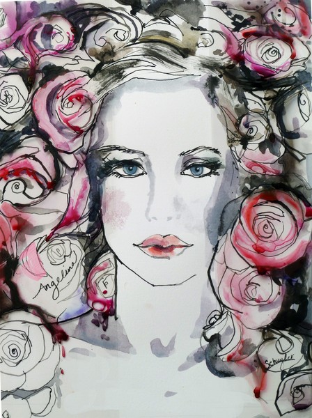 Angelina Jolie + her roses