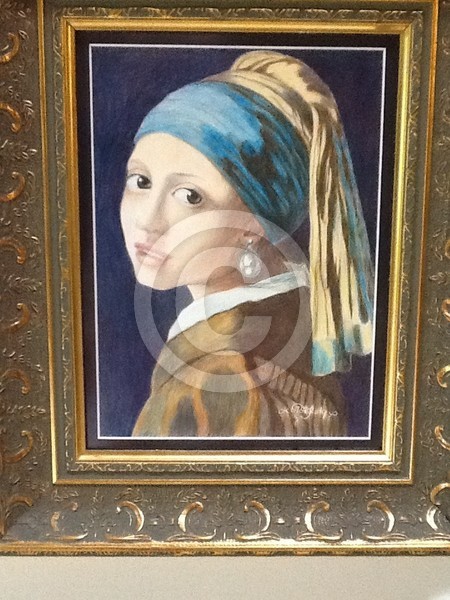 The girl with the pearl ,after Jan Vermeer