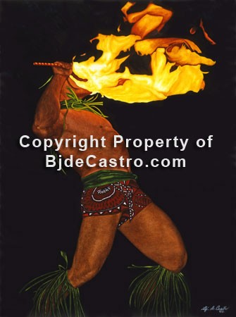 Fire-Knife Dance, Hawaii, by Bj. deCastro