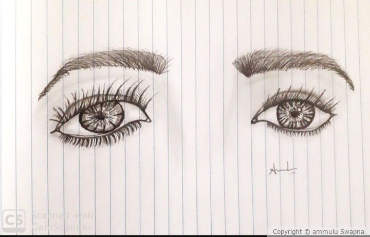 Pen art.. Eyes.. Ammulu.. 