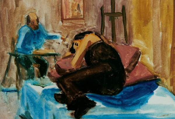 Model and painter