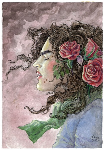 Boy with Beauty Marks & Roses