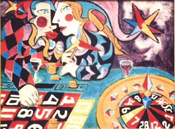 Jesters at roulette table