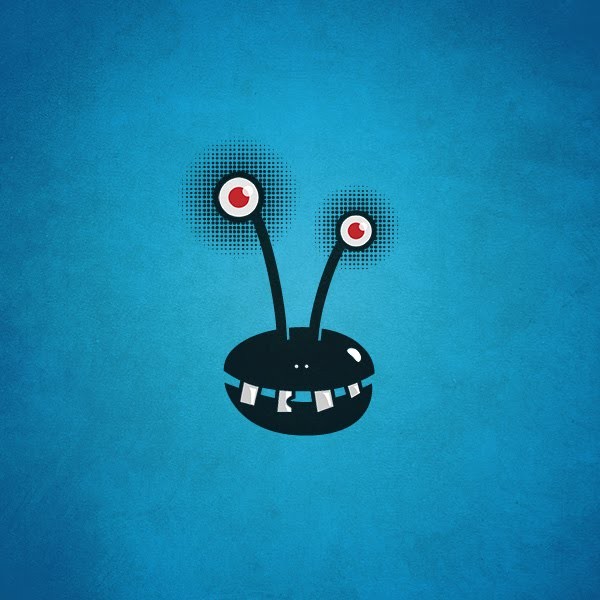 Funny Alien With Halftone Eyes
