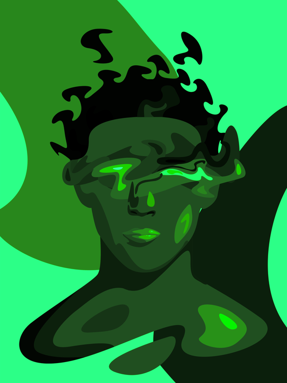 Illustration Art Prints Modern Art Prints Perdu Green