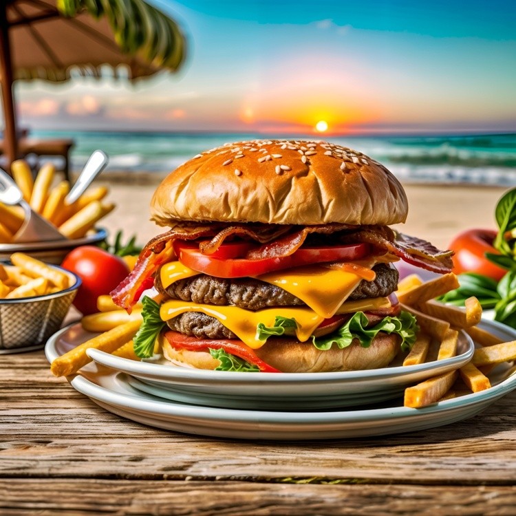 A delicious burger