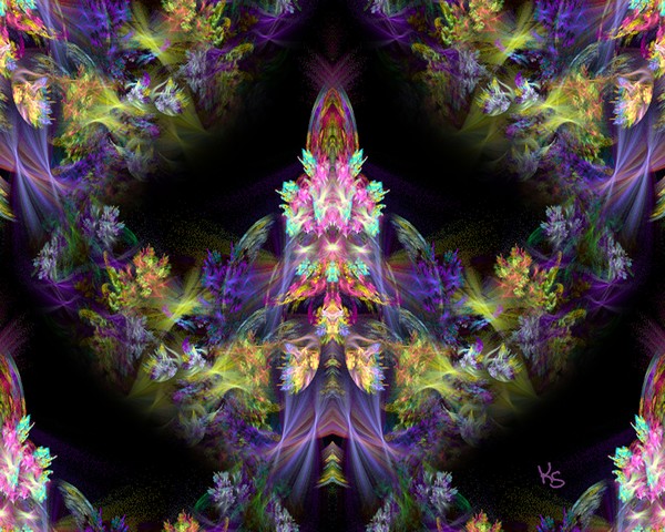 ribbons and flowers abstract