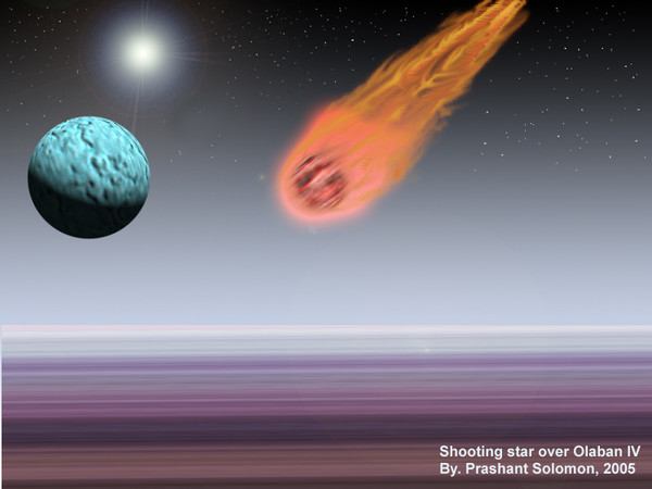 Shooting star over Olaban IV