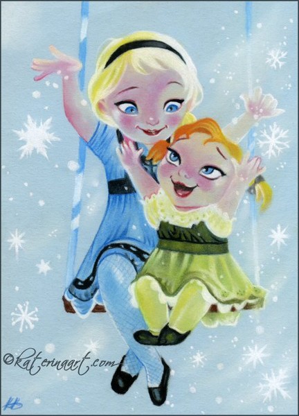 Little Elsa and Anna