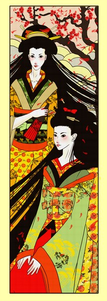 Women under sakura tree