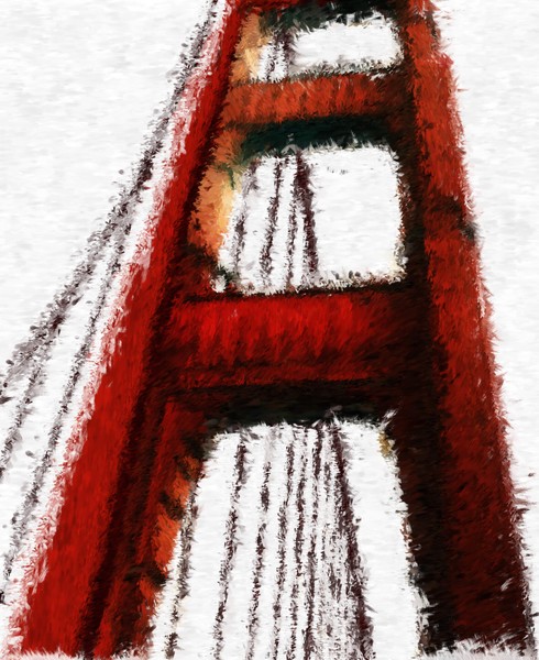 A Walk on the Golden Gate Impressionist Digital Painting