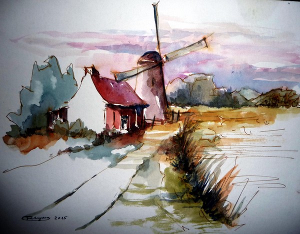 View windmill (color sketch)