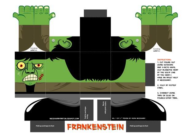 Frankenstein flat-pack toy