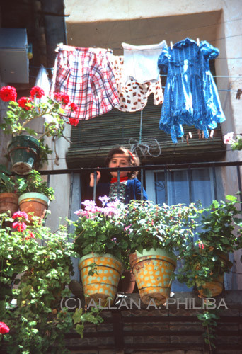 Spanish Girl on Balcony