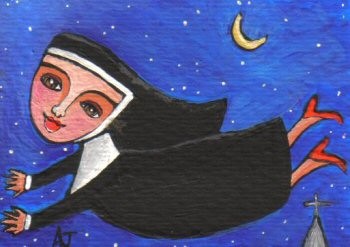 Naughty Flying Nun in Red Heels